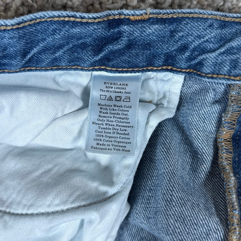 Everlane Jeans Womens 33 Blue The 90s Cheeky High Rise Straight Button Fly 90s - Picture 3 of 9